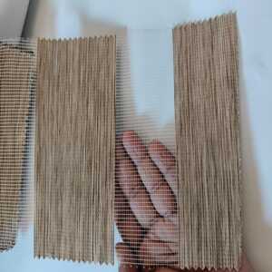 Light Coffee Zebra Blinds Fabric sample showing alternating light coffee and sheer white stripes