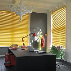 venetian roller blinds yellow color