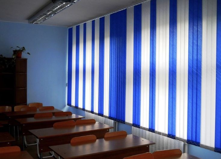vertical blinds blue and white color fabrics